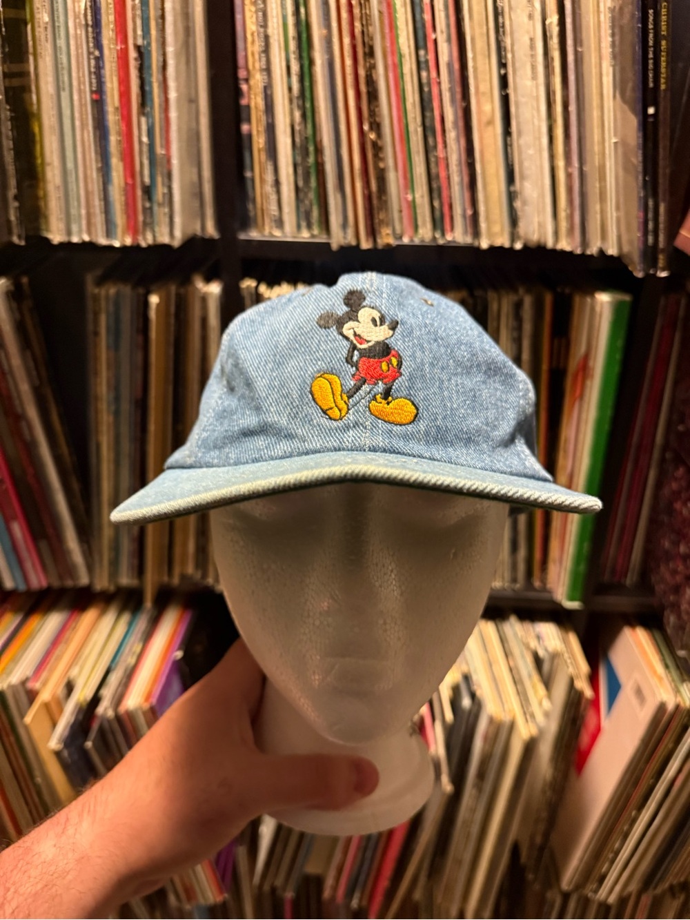 Vintage Disney Goofy Hats Company Denim Mickey Mouse Embroidered Cap